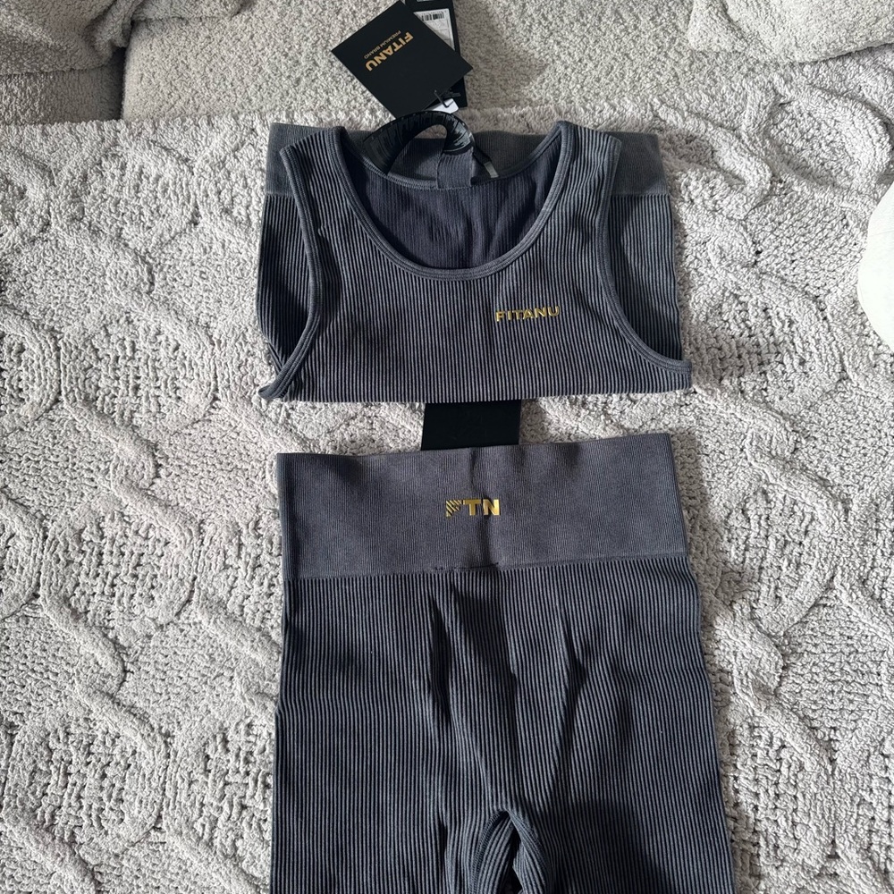 Women's Gray Bike Shorts Set
